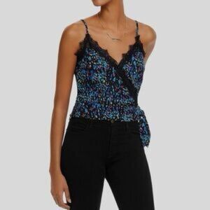 Aqua and LOFT Light Blue denim Spaghetti Strap Top lace cami size s EUC BUNDLE